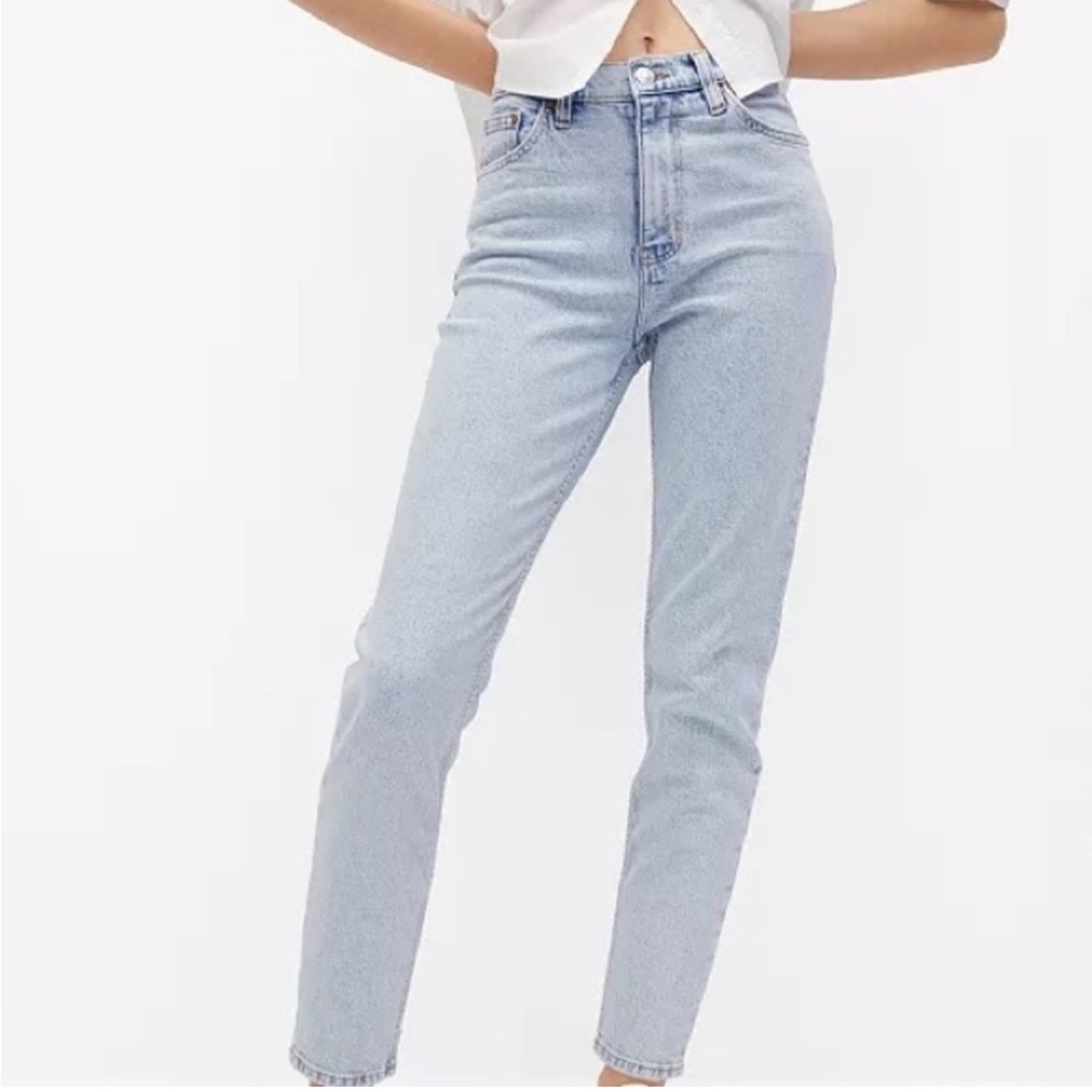 Mango Mom Ankle Jeans Bleach Blue